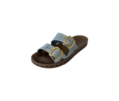 Sensi Women's Rubber Sandal La Jolla Prestigio Silver