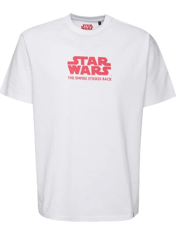 Recovered T-Shirt da uomo manica corta Star war The Empire Strikes Back bianca