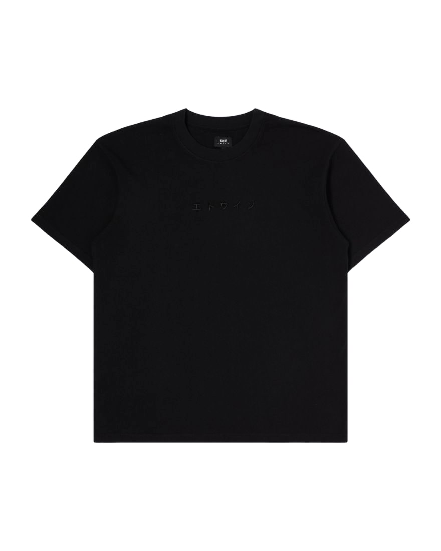 Edwin Katakana Embroidery Men's T-Shirt Black