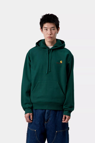 Carhartt Wip Felpa con cappuccio da uomo American Script verde