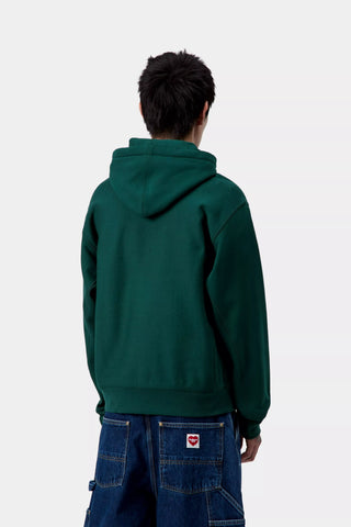 Carhartt Wip Felpa con cappuccio da uomo American Script verde