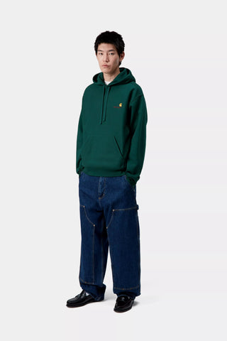 Carhartt Wip Felpa con cappuccio da uomo American Script verde