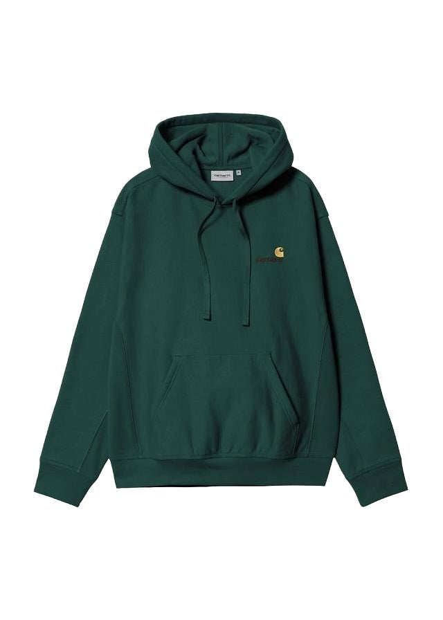 Carhartt Wip Felpa con cappuccio da uomo American Script verde