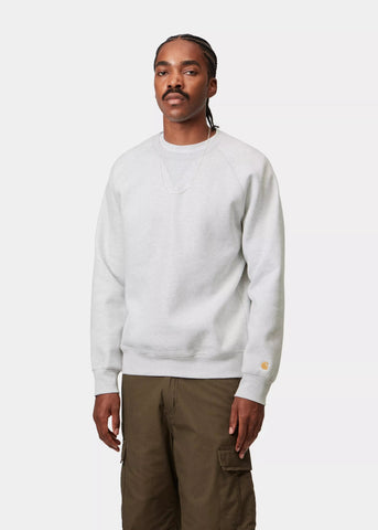 Carhartt Wip Felpa girocollo da uomo Chase grigio chiara