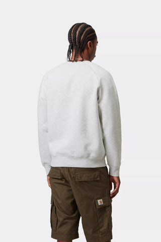 Carhartt Wip Felpa girocollo da uomo Chase grigio chiara