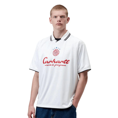 Carhartt Maglia da calcio da uomo manica corta Terrace bianca