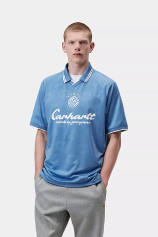 Carhartt Maglia da calcio da uomo manica corta Terrace celeste