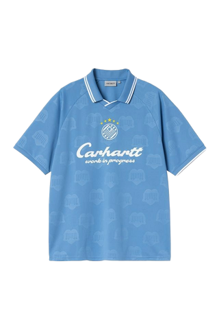 Carhartt Maglia da calcio da uomo manica corta Terrace celeste