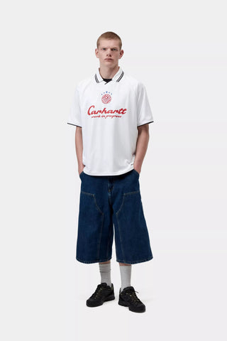 Carhartt Maglia da calcio da uomo manica corta Terrace bianca