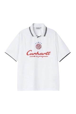 Carhartt Maglia da calcio da uomo manica corta Terrace bianca