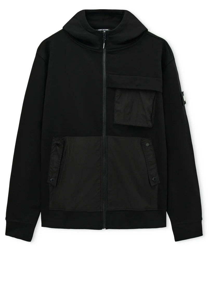 Weekend Offender Felpa con zip e cappuccio da uomo Daponte nera