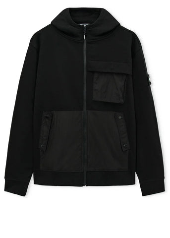 Weekend Offender Felpa con zip e cappuccio da uomo Daponte nera