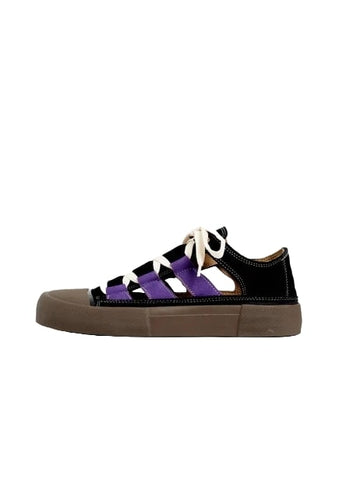 Wollow Scarpe unisex Open Black Violet