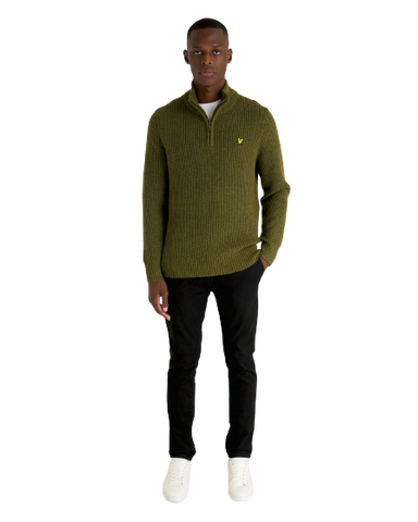 Lyle &amp; Scott gerippter Pullover mit Viertelreißverschluss KN1712V-W502