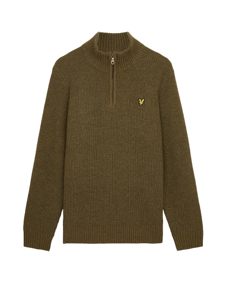 Lyle &amp; Scott gerippter Pullover mit Viertelreißverschluss KN1712V-W502