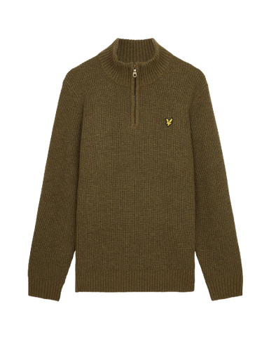 Lyle &amp; Scott gerippter Pullover mit Viertelreißverschluss KN1712V-W502