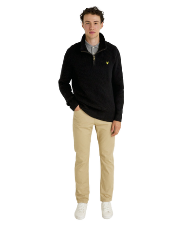 Lyle &amp; Scott gerippter Pullover mit Viertelreißverschluss KN1712V-Z865