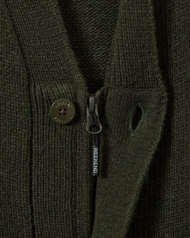 Weekend Offender Cardigan in lana da uomo Lauda verde