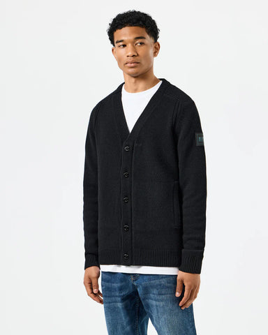 Weekend Offender Lauda Herren-Wollstrickjacke schwarz