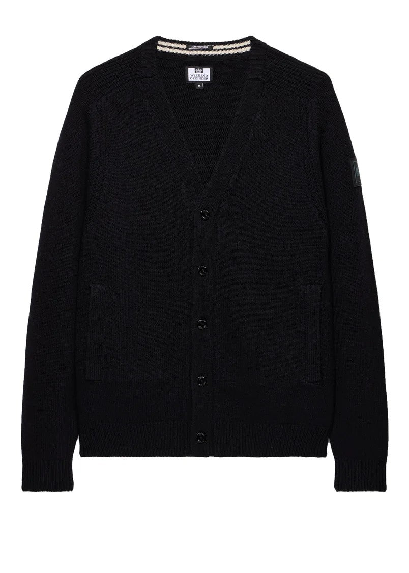 Weekend Offender Cardigan in lana da uomo Lauda nero