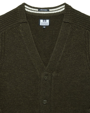 Weekend Offender Lauda Herren-Wollstrickjacke grün