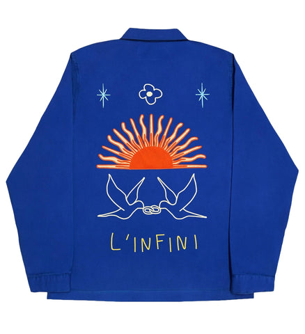 Encrè Giacca ricamata unisex unisex L'Iinfini blu