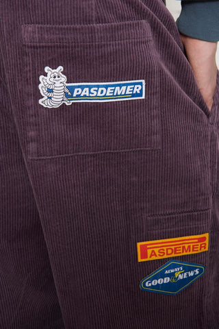 Pas De Mer Pantalone in velluto da uomo Goods New viola