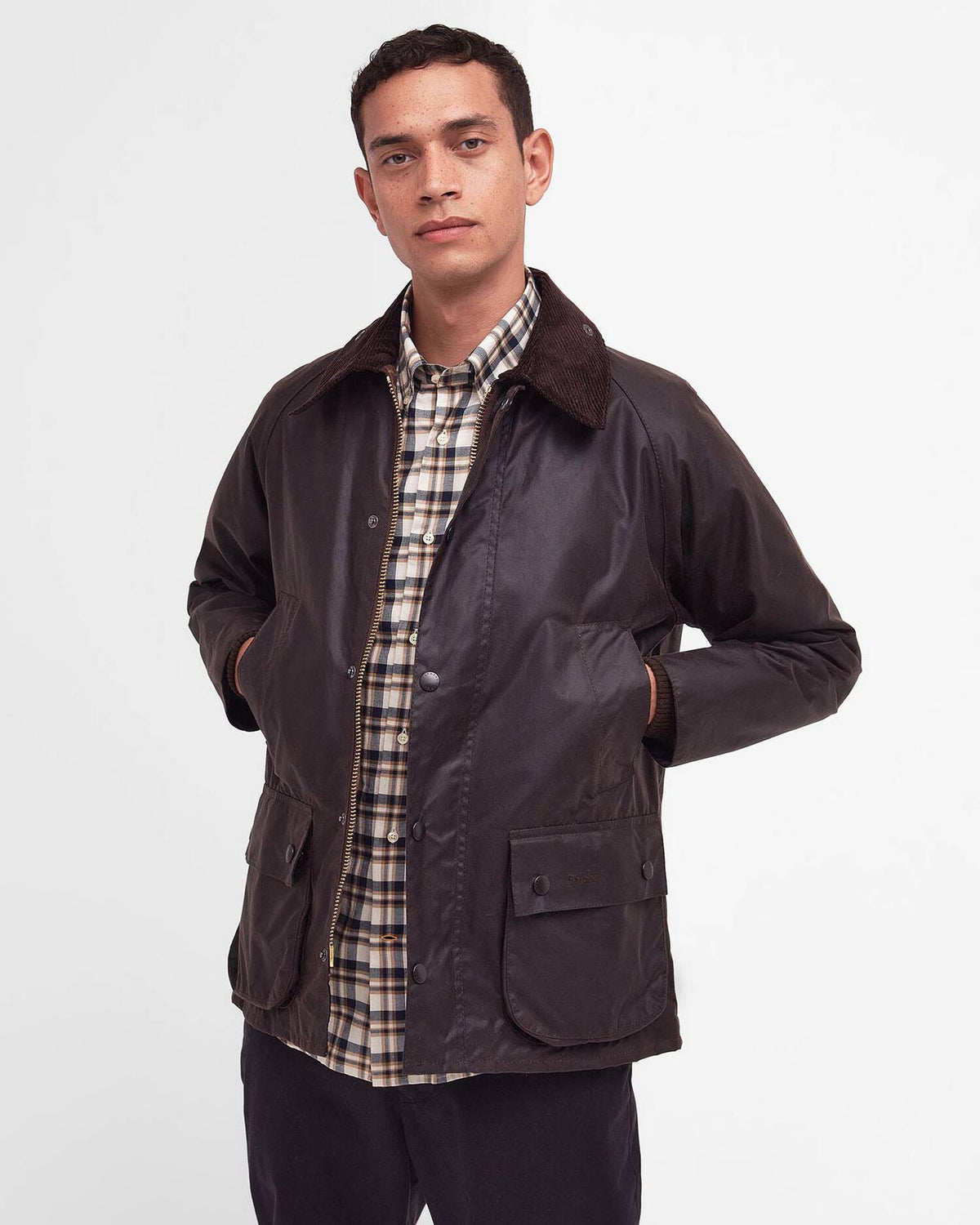 Barbour Giacca da uomo cerata Bedale Waxed marrone scuro