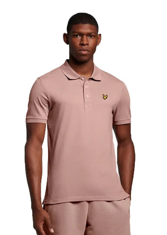 Lyle &amp; Scott Men's Short Sleeve Polo Shirt Plain Pink