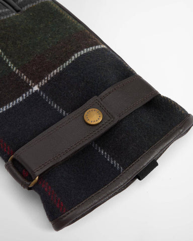 Barbour Guanti da uomo in lana e pelle  Newbrough tartan