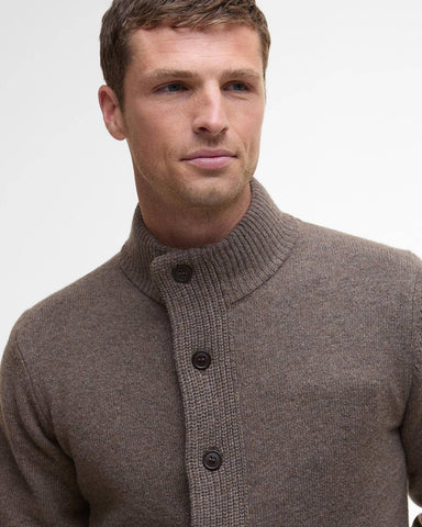 Barbour Maglione con zip da uomo in Lana d’Agnello Essential Patch