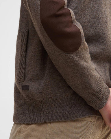 Barbour Maglione con zip da uomo in Lana d’Agnello Essential Patch