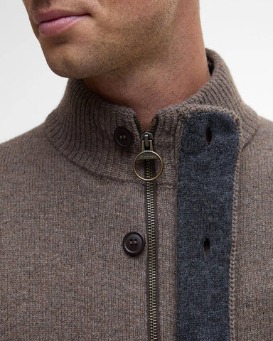 Barbour Maglione con zip da uomo in Lana d’Agnello Essential Patch