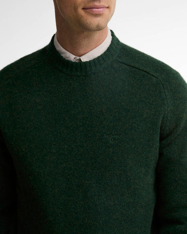 Barbour Maglia girocollo da uomo in lana Newtown verde