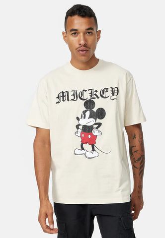 Recovered T-Shirt da uomo manica corta Grumpy Mickey beige