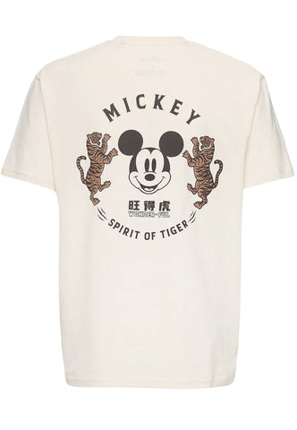 ReCovered T-Shirt da uomo manica corta  Disney Mickey Mouse beige