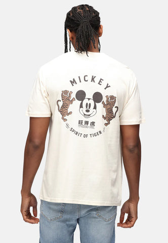 ReCovered T-Shirt da uomo manica corta  Disney Mickey Mouse beige