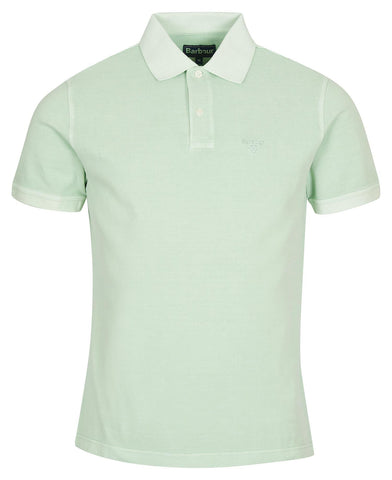 Barbour Polo uomo sportiva Washed-Out  verde chiaro