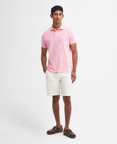 Barbour Men's light pink sports polo shirt