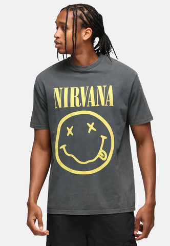 ReCovered T-Shirt da uomo manica corta Nirvana yellow logo