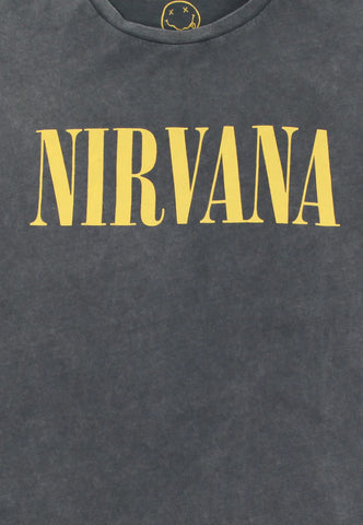 ReCovered T-Shirt unisex manica corta Nirvana Plain Logo nero lavato