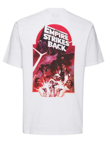 Recovered T-Shirt da uomo manica corta Star war The Empire Strikes Back bianca