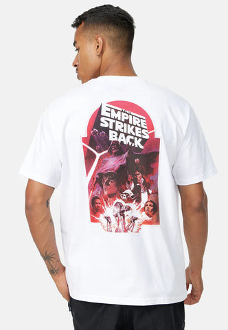 Recovered T-Shirt da uomo manica corta Star war The Empire Strikes Back bianca