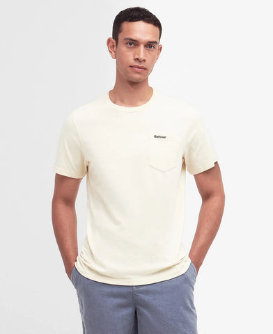 Barbour Men's T-Shirt with Langdon pocket in cream