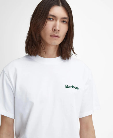 Barbour T-Shirt da Uomo manica corta Bowery Os Graphic Bianca