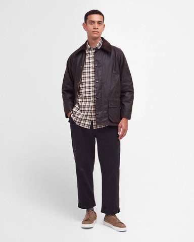 Barbour Giacca da uomo cerata Bedale Waxed marrone scuro