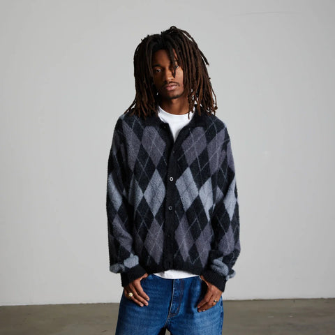 Huf Cardigan con bottoni da uomo Cooper Mohair nero