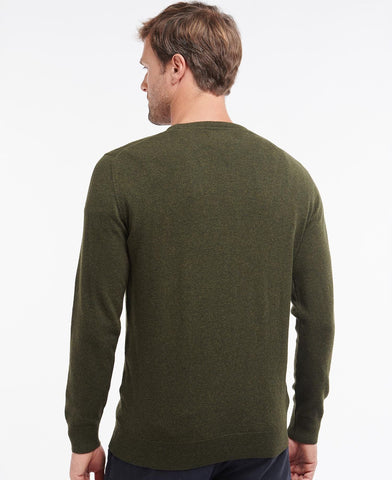 Barbour Maglia girocollo in lana da uomo Essential verde