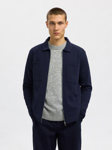 Selected Giacca con zip in felpa da uomo blu 16099996-NB