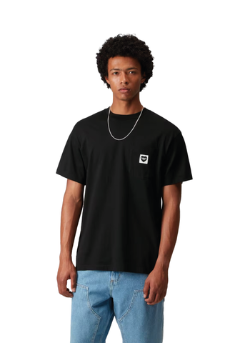 Carhartt Wip T-Shirt da uomo con taschino manica corta Pocket Heart nera